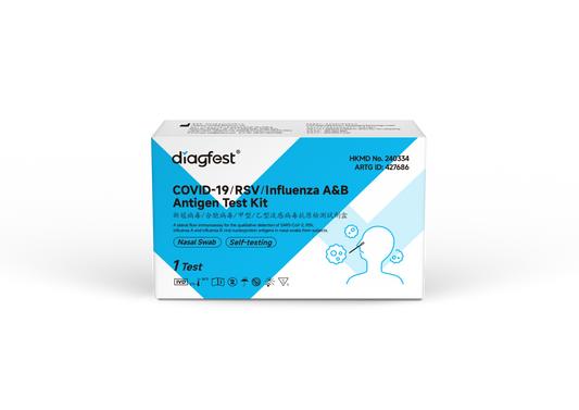 diagfest - 新型冠狀病毒SARS-CoV-2和流感A+B抗原組合檢測試劑 (1 件裝)